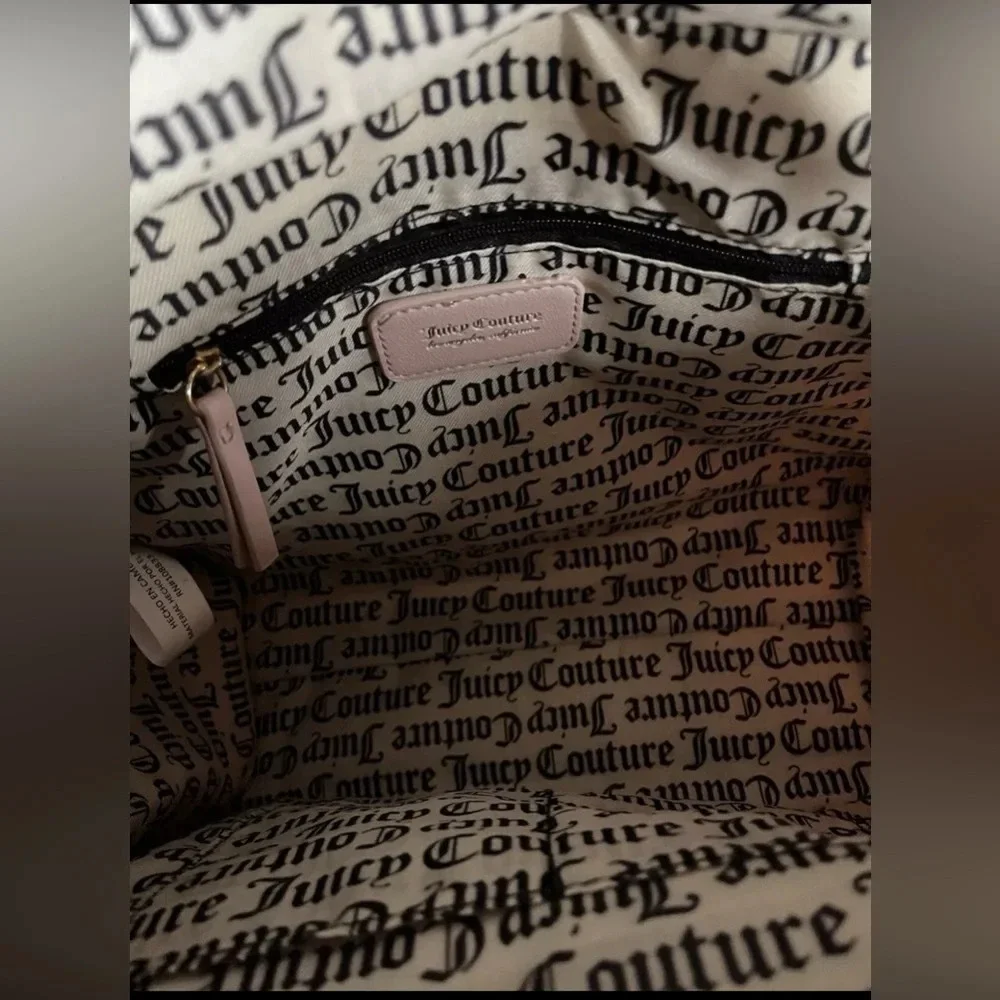Juicy Couture Big Spender Velour Tote Dusty Blush Studded Logo NWT